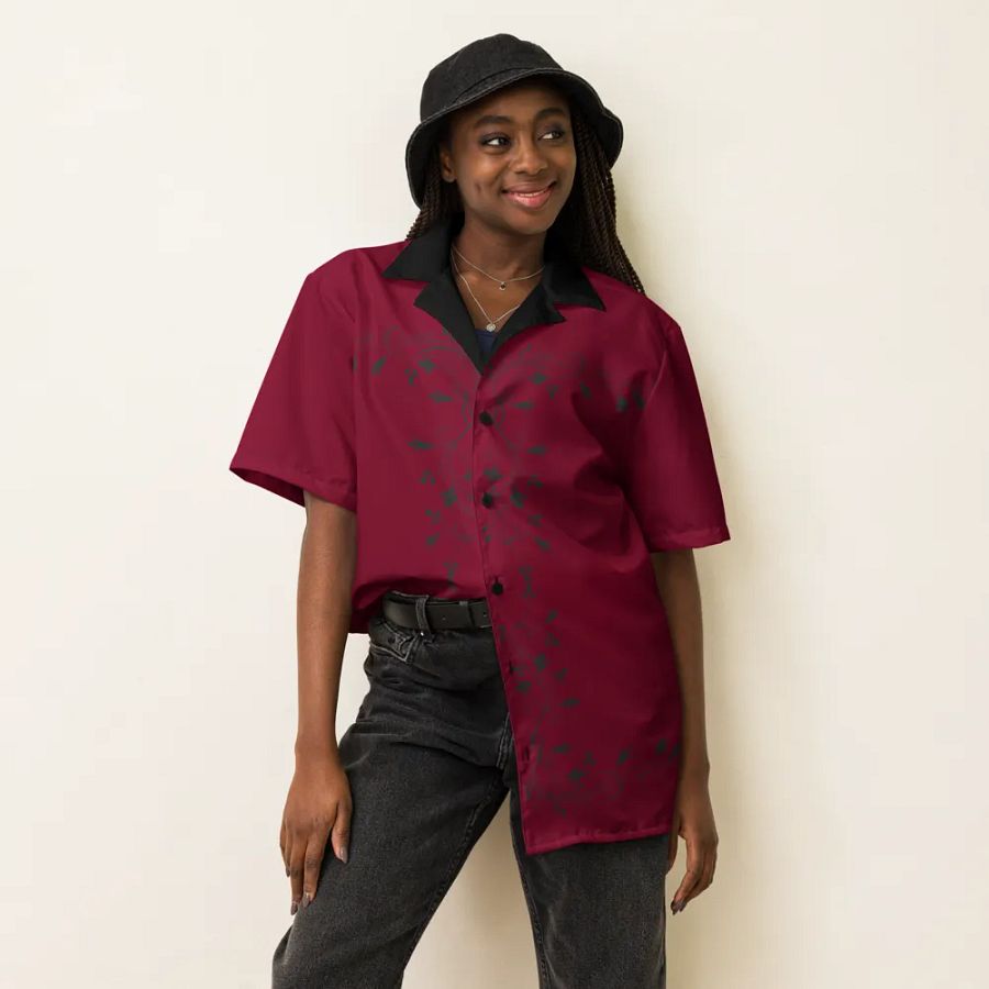 Hawaiian Shirt v1 - Burgundy product image (7)