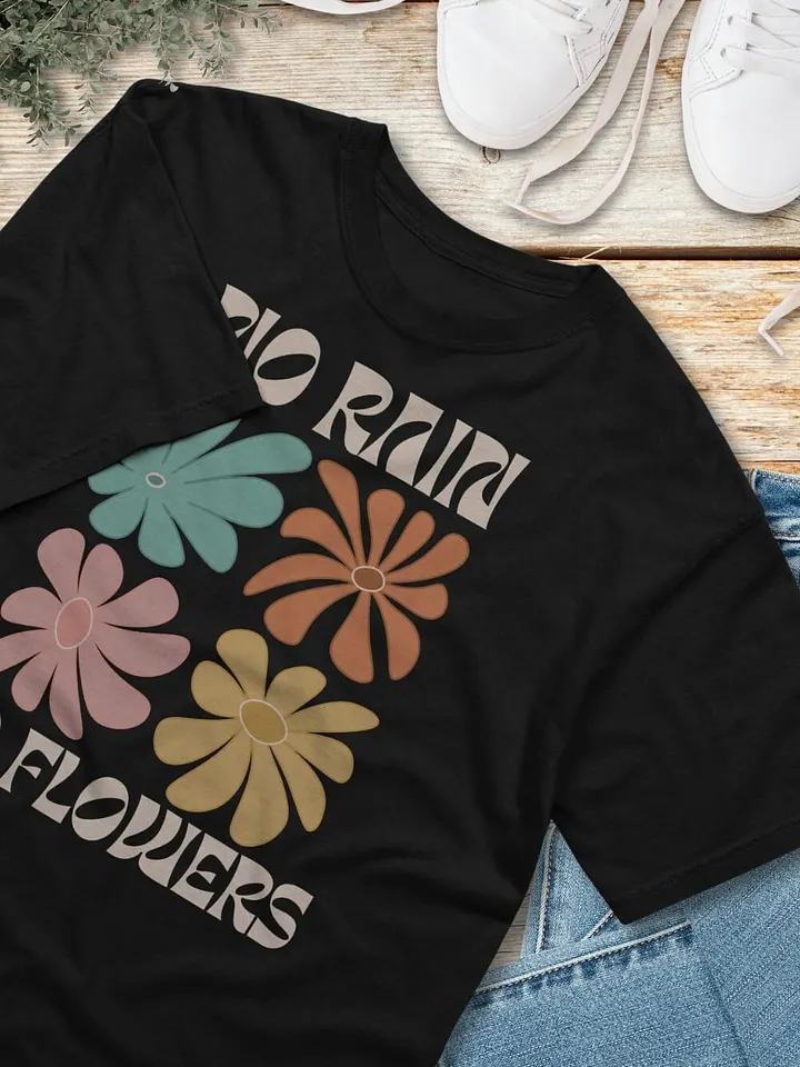 No Rain No Flowers Boho Comfort Colors Women's Floral Print T-shirt product image (2)
