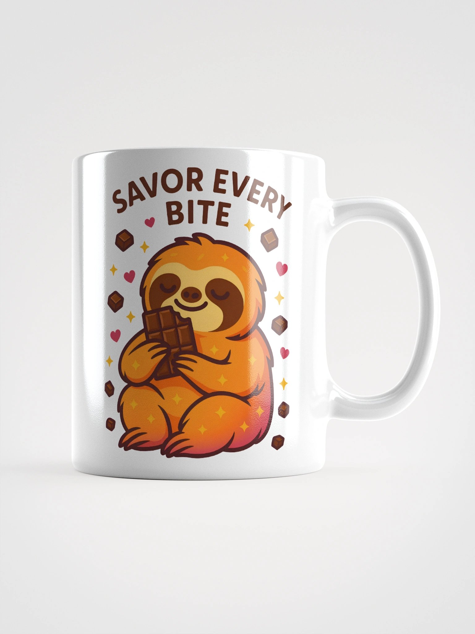 Savor Every Bite Mug – Adorable Sloth with Chocolate Bar for Slow, Sweet Moments product image (1)