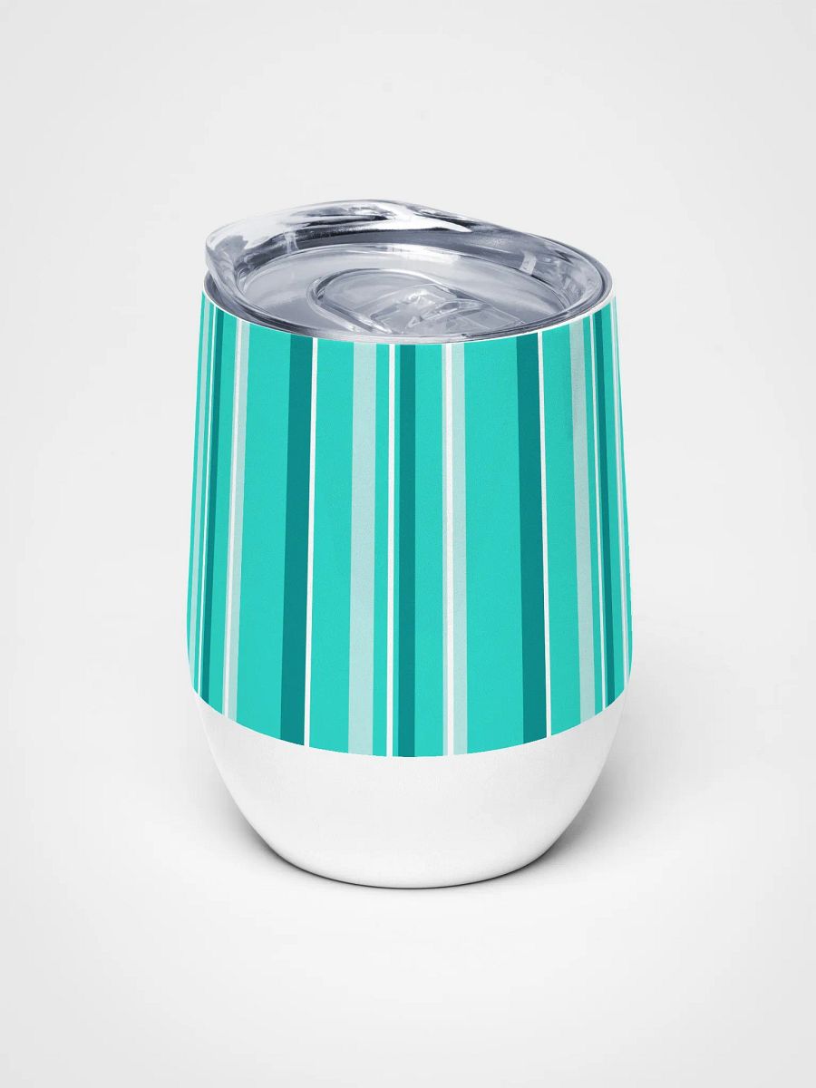 Party Time! Teal Stripe Wine Tumbler product image (6)