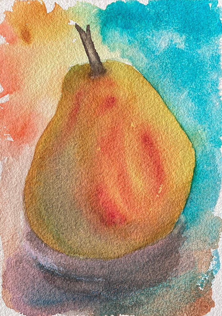 Original watercolor painting: Party Pear I product image (1)