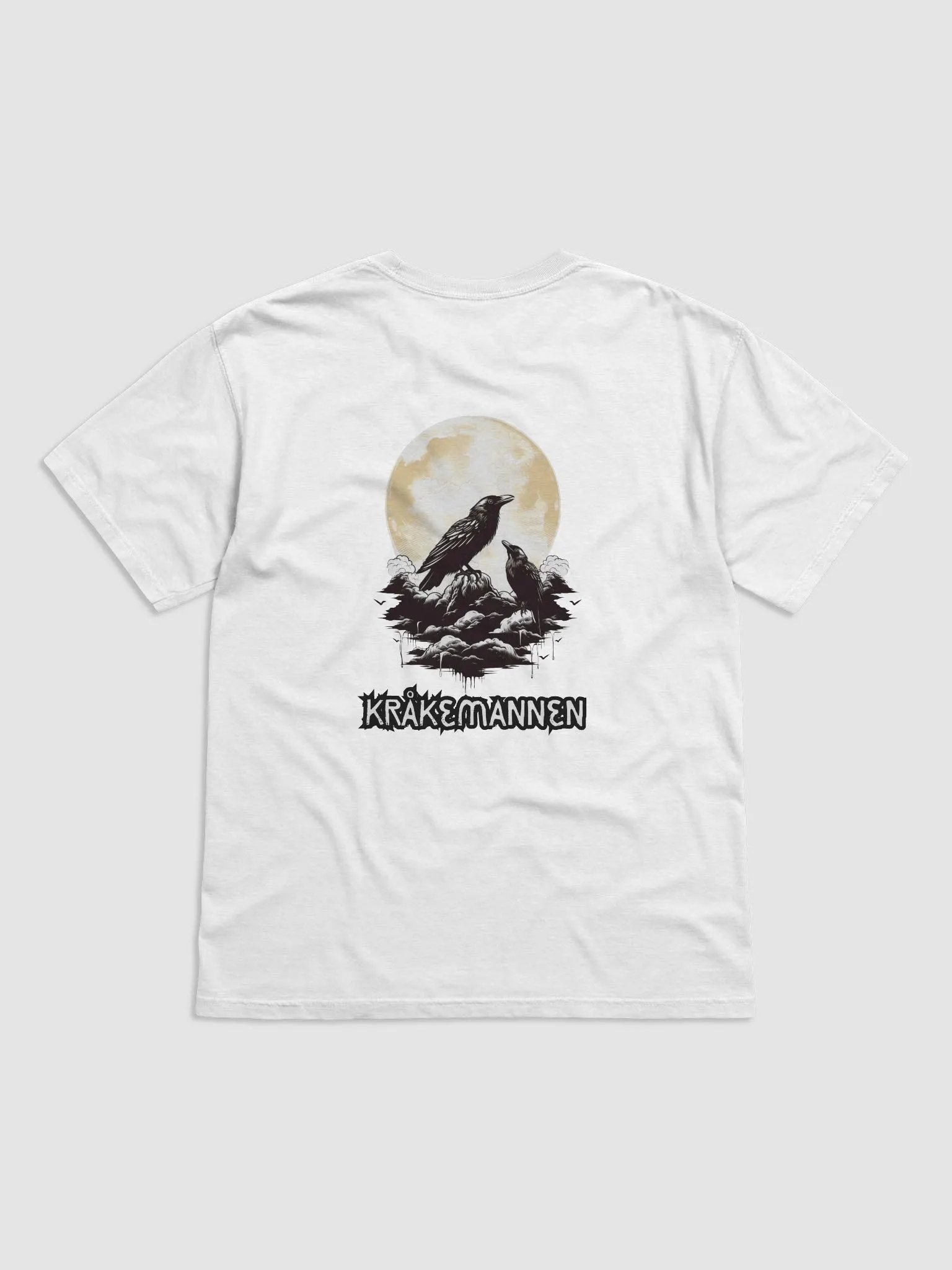 PREMIUM 100% COTTON HEAVYWEIGHT T-SHIRT 🌕 two black birds standing in front of a full moon product image (3)