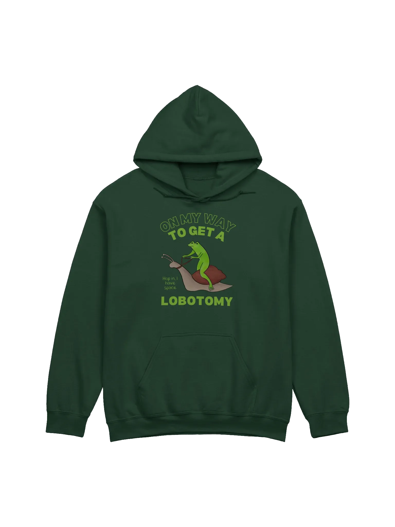 On My Way To Get A Lobotomy Frog On A Snail Hoodie product image (1)