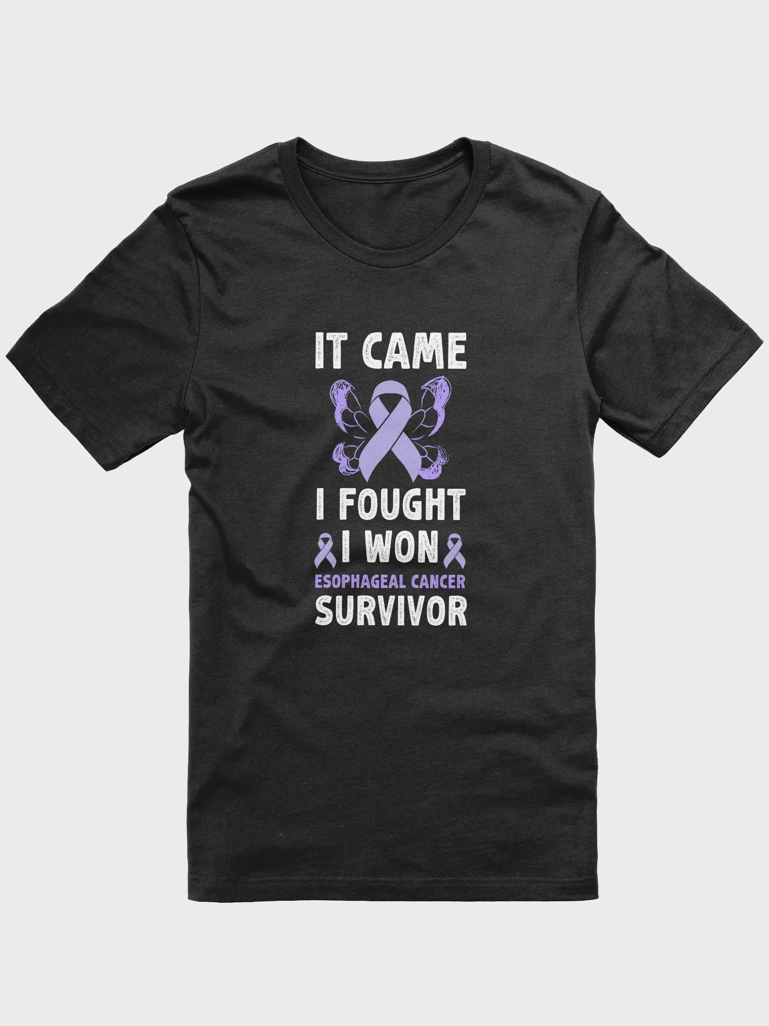 It Came We Fought I Won Esophageal Cancer Survivor Shirt | Awareness Ribbon Survivor T-Shirt product image (1)