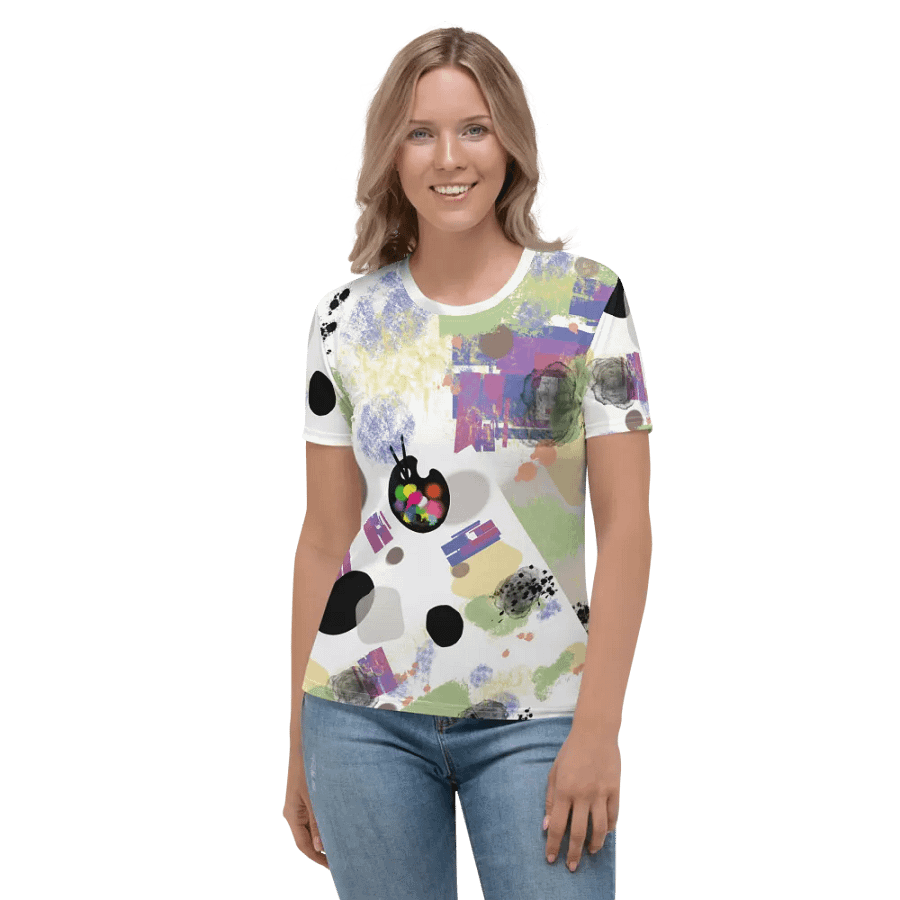 AbstractWear #1 Women's Crew Neck Poly Tee/White product image (4)