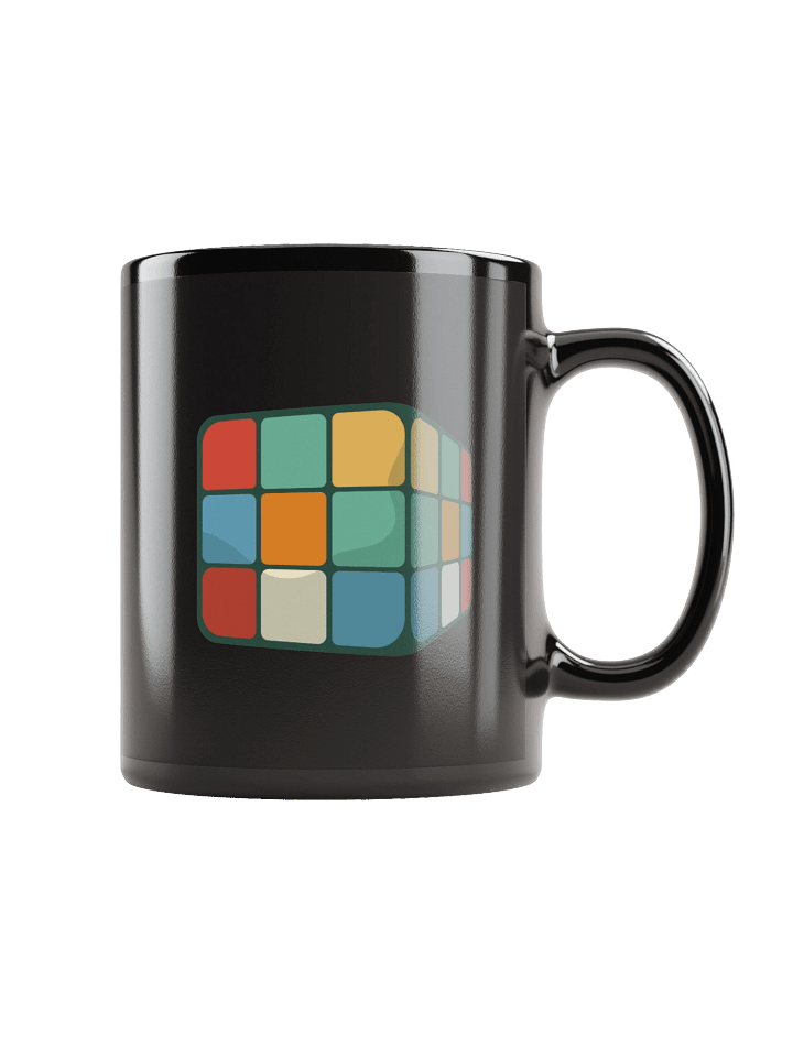 70s Rubiks Cube Black Coffee Mug - Double Sided Print product image (1)