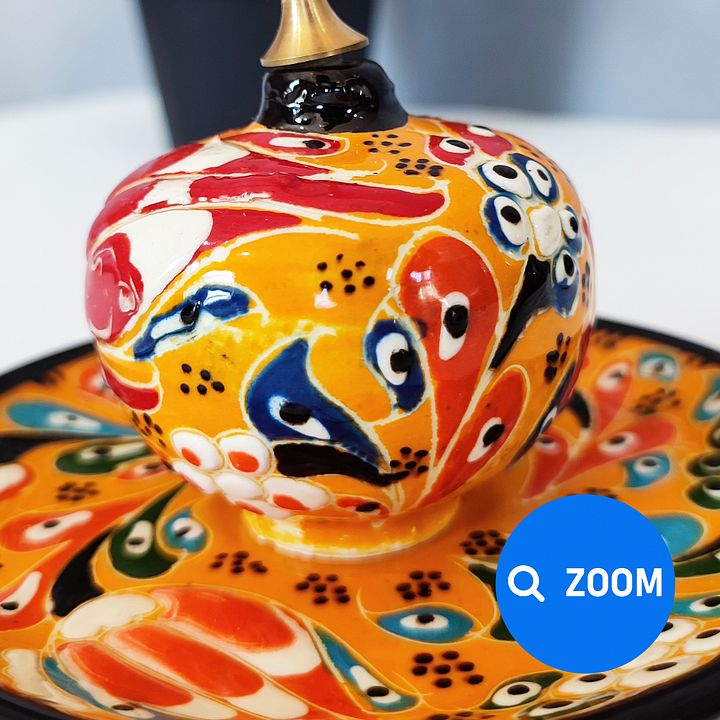 Ceramic aroma oil lamp — handmade pottery, handmade ceramic, home decor, handmade gift, Turkish ceramic product image (2)