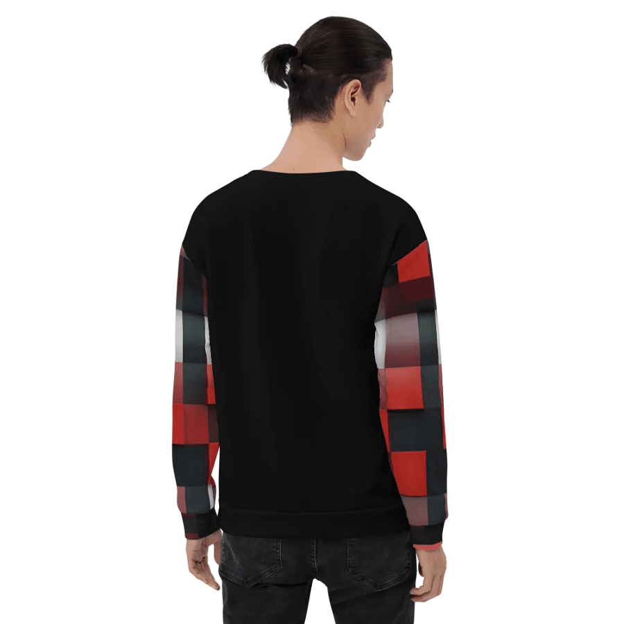 Black And Red Squares Unisex Sweatshirt product image (10)