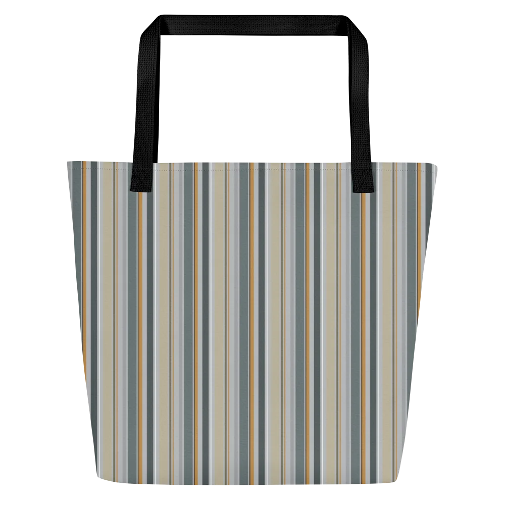 Harvest Stripes Fall Pattern – All-Over Print Large Tote Bag with Pocket product image (1)