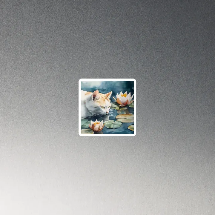 Water Lily Tranquil Cat Magnets Set product image (2)