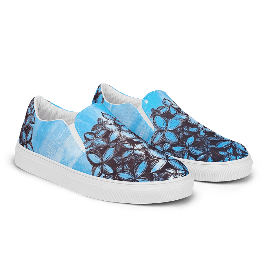 "Hydrangeas" Canvas Slip On Shoes (Men's) product image (2)