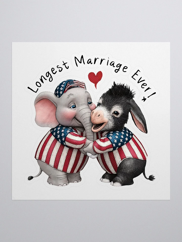 Longest Marriage Ever Donkey and Elephant Sticker product image (3)