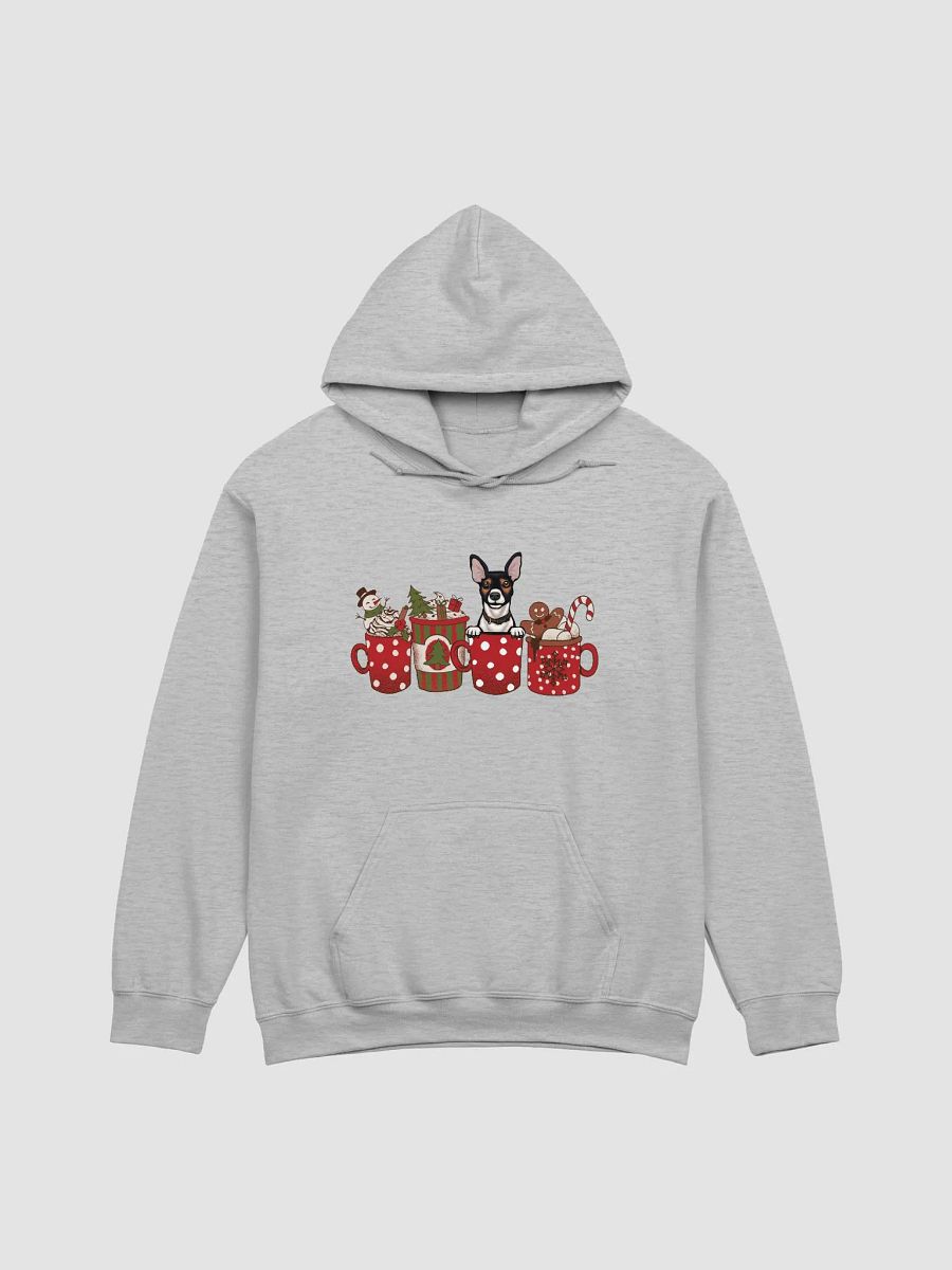 Cute Rat Terrier in a Christmas Cup Hooded Sweatshirt | Funny Christmas Pup in a Cup product image (24)