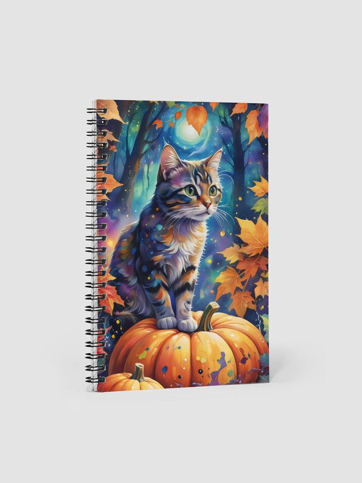 Whimsical Cat & Pumpkin Spiral Notebook product image (1)