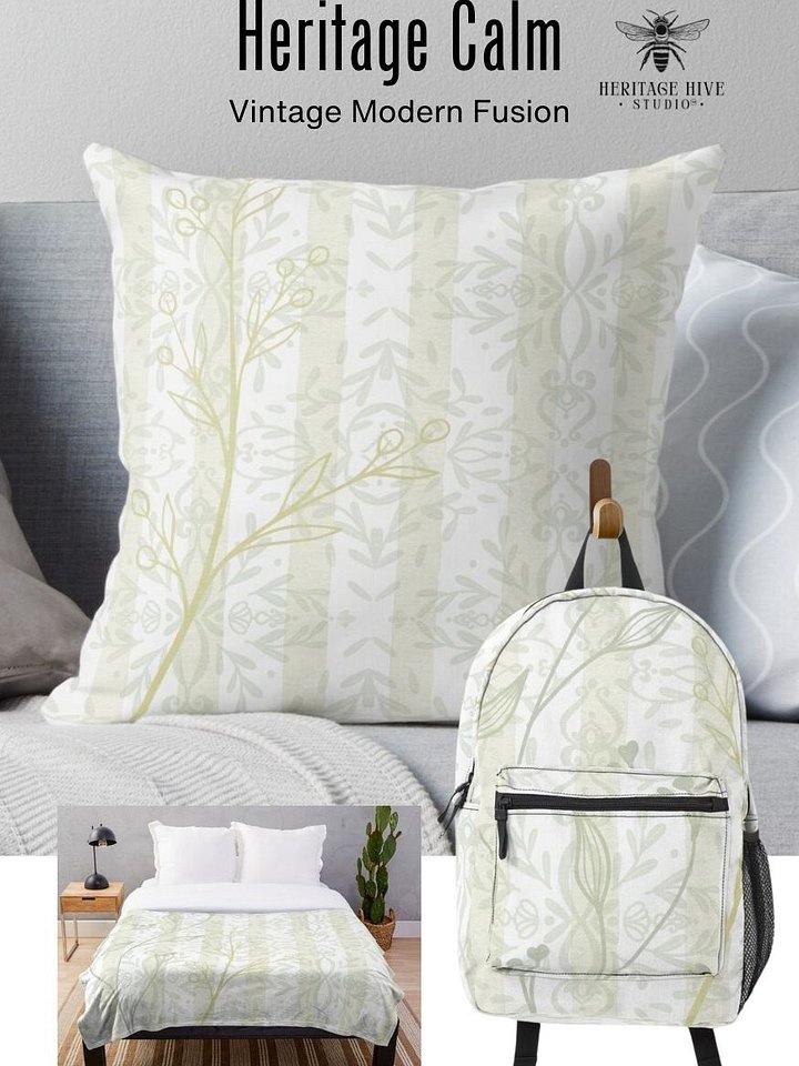 Heritage Calm - Sage Gold Wildflower Vintage Meets Modern Simplicity product image (2)