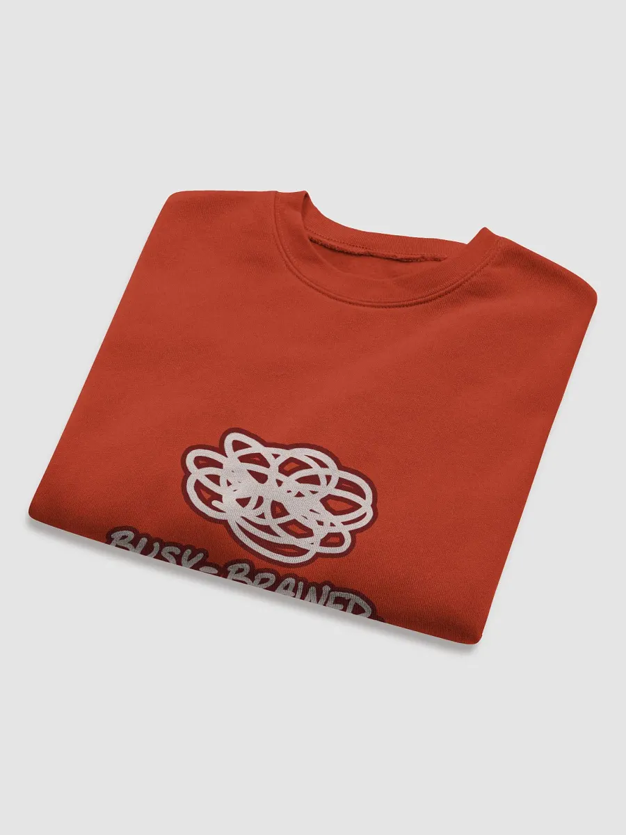 BUSY-BRAINED (lined design, #6D1616) Women's Fleece Crop Sweatshirt product image (16)