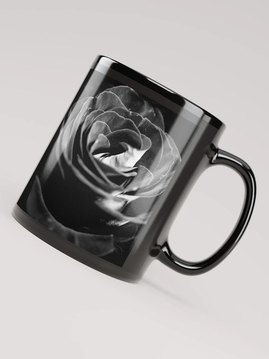 Dark Black and White Rose Black Coffee Mug product image (8)