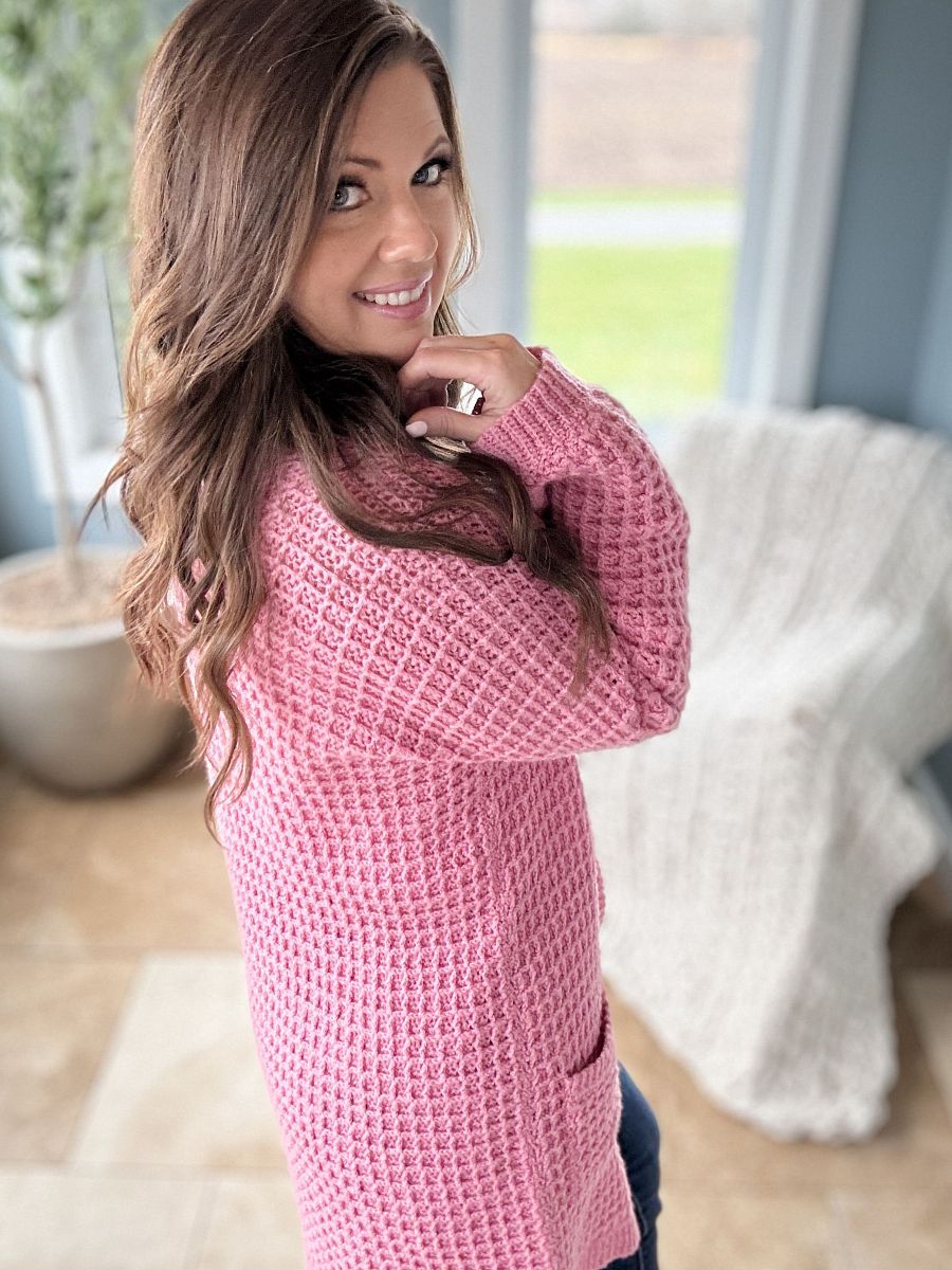 Waffle Stitch Cardigan Crochet Pattern product image (5)
