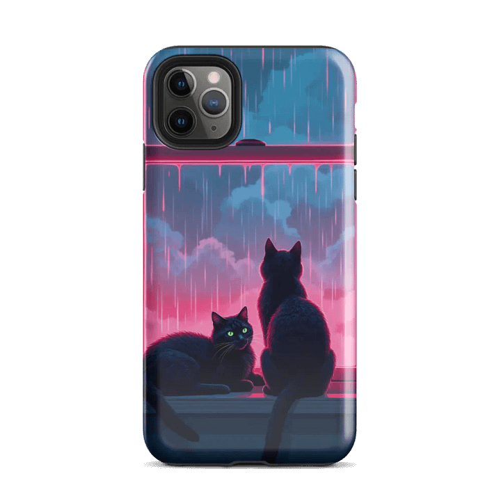 Neon Rain Cats Tough iPhone® Case product image (51)