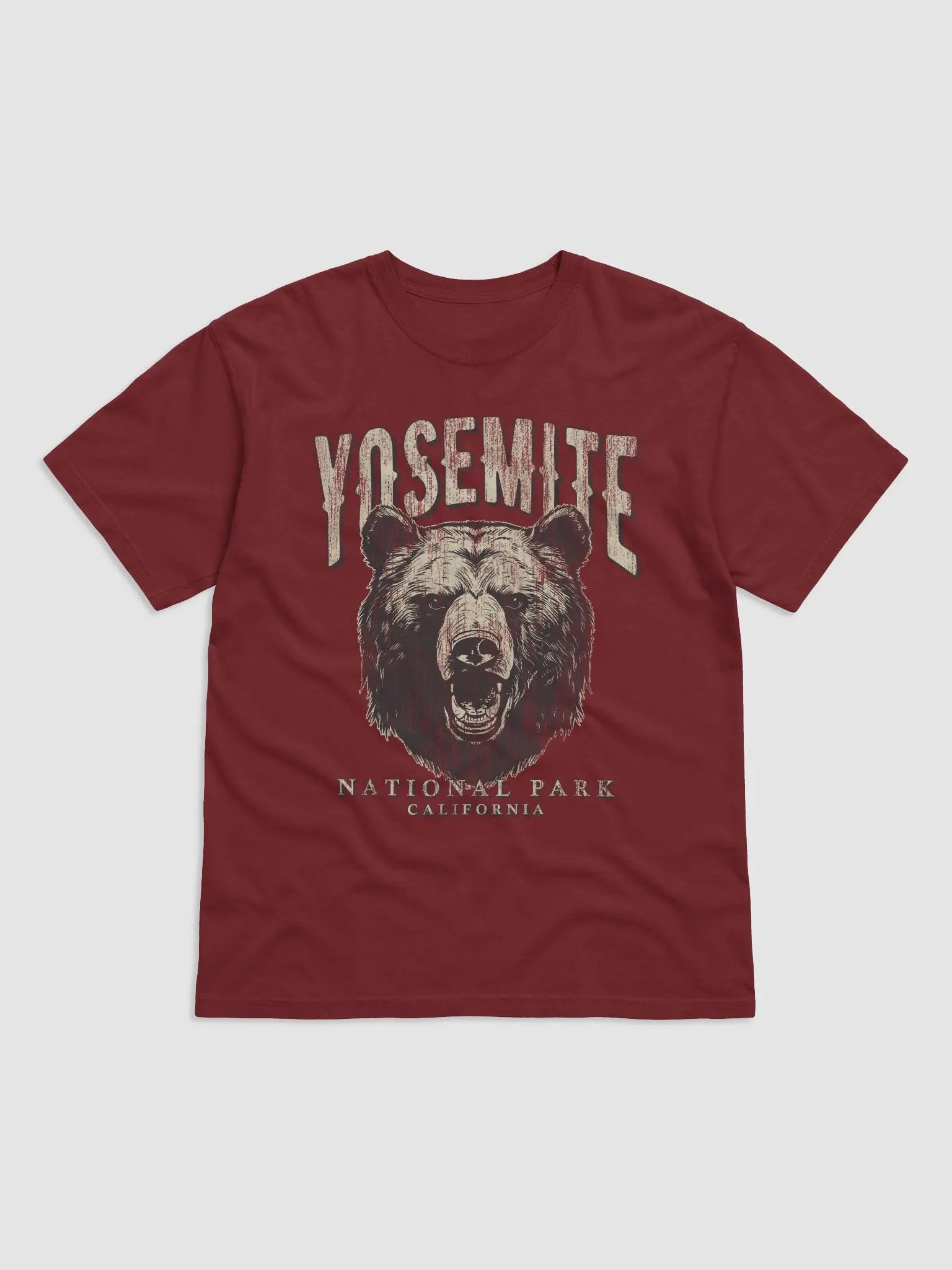 Yosemite National Park, California Tee | Vintage-Style Grunge Western Shirt with a Bear's Head product image (12)