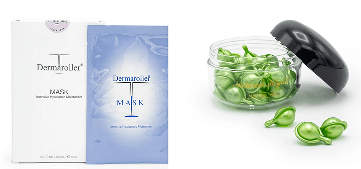 煥髮美肌組合：Dermaroller玻尿酸補水保濕修護急救面膜 (10片*2盒)+馬油護髮精華素1盒 product image (1)