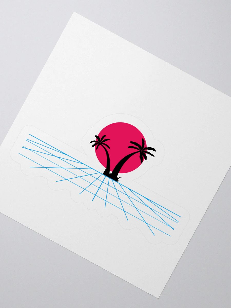 Retro Sun and Palm Trees Kiss Cut Stickers product image (6)