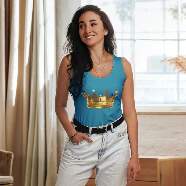 Queendom Beautiful Women Crown Tank Top/Turquoise (TM) product image (2)
