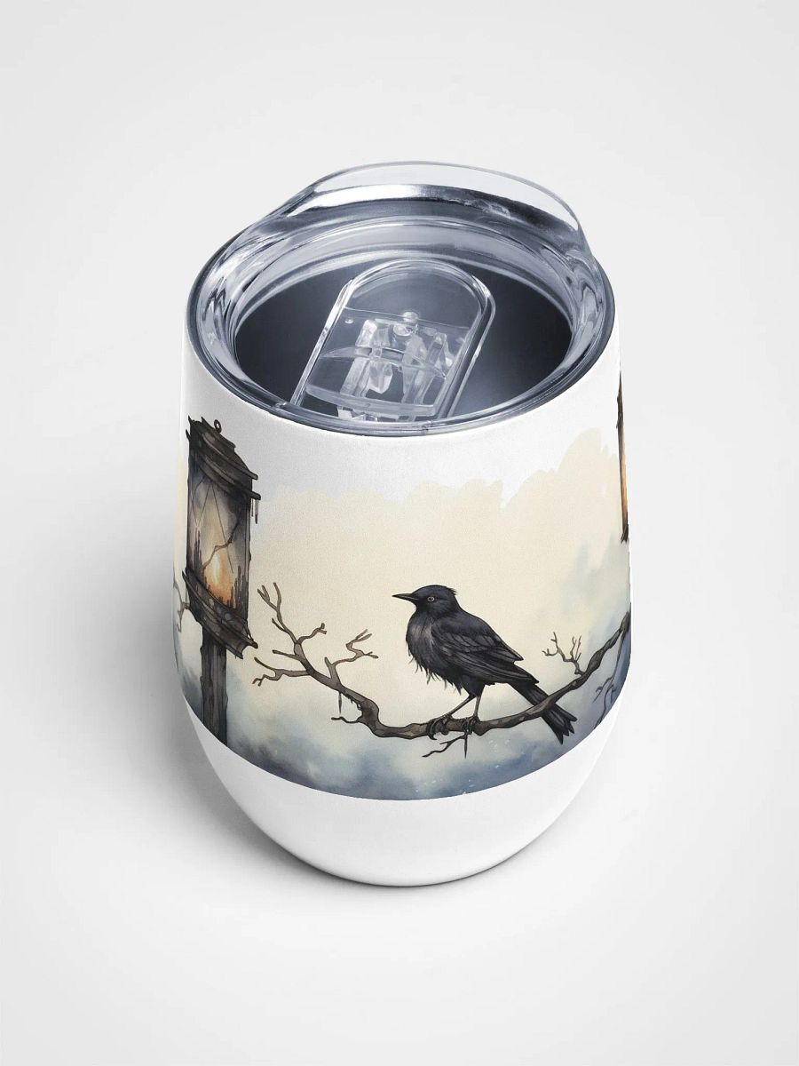 Dreamy Wine Tumbler with Lantern and Black Bird product image (4)