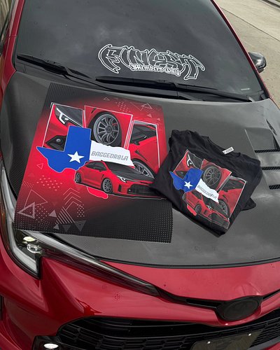 Texas streets just got louder 🔥
When @baggedr0la’s 2023 GR Corolla CE pulls up, you feel it — now the artwork hits just as ha...