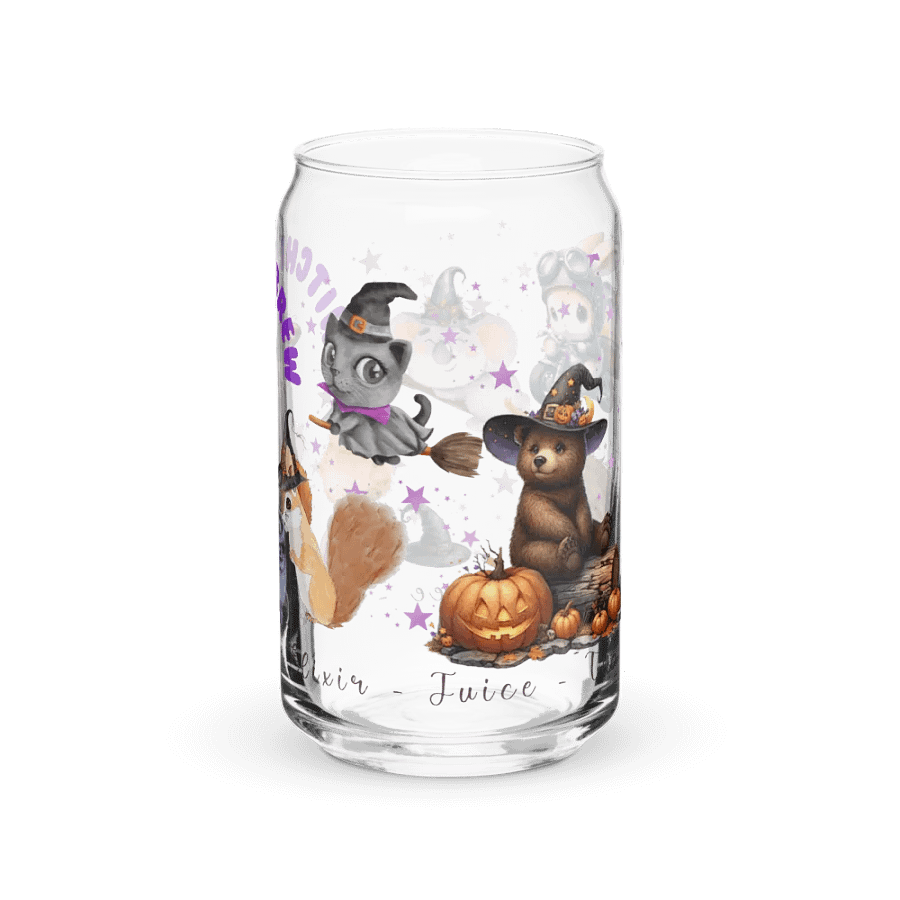 Witches Brew Coven: The Enchanted Gathering Glass Can Tumbler | 16oz | Optional Bamboo Lid & Straw product image (12)