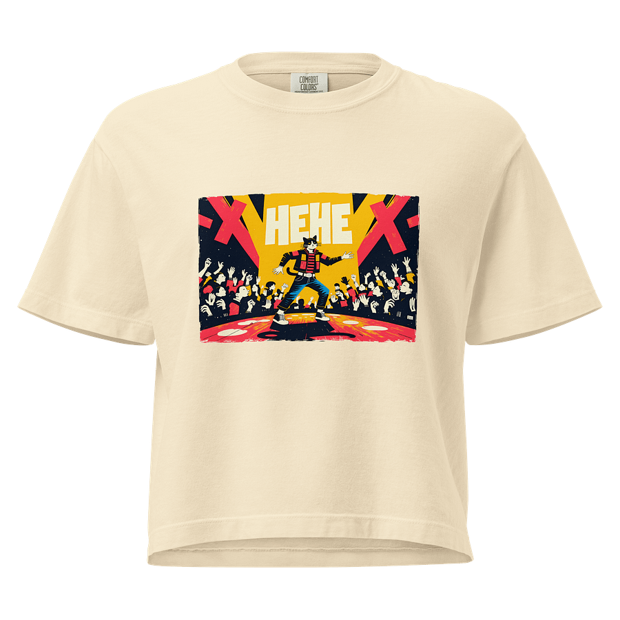 Cat Rockstar | 'X HEHE X' | Women's Heavyweight Boxy T-Shirt product image (1)