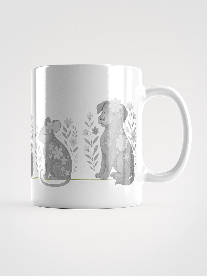 Mug Blanc - Ferme Fleurie Monochrome Série 2 - Cadeau Original product image (1)