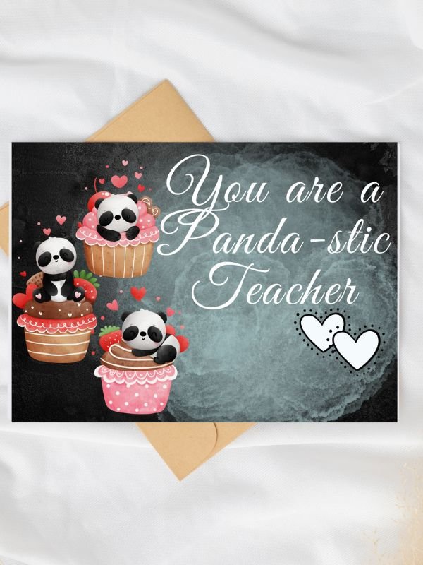 you are a panda-stic teacher greeting card product image (1)