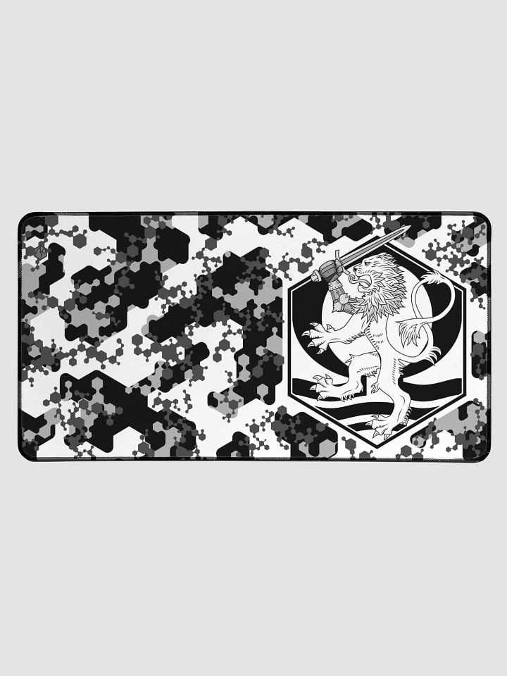 Desk Mat 15.5" x 31.5" Hexagon Camo, Lion, Grey product image (1)