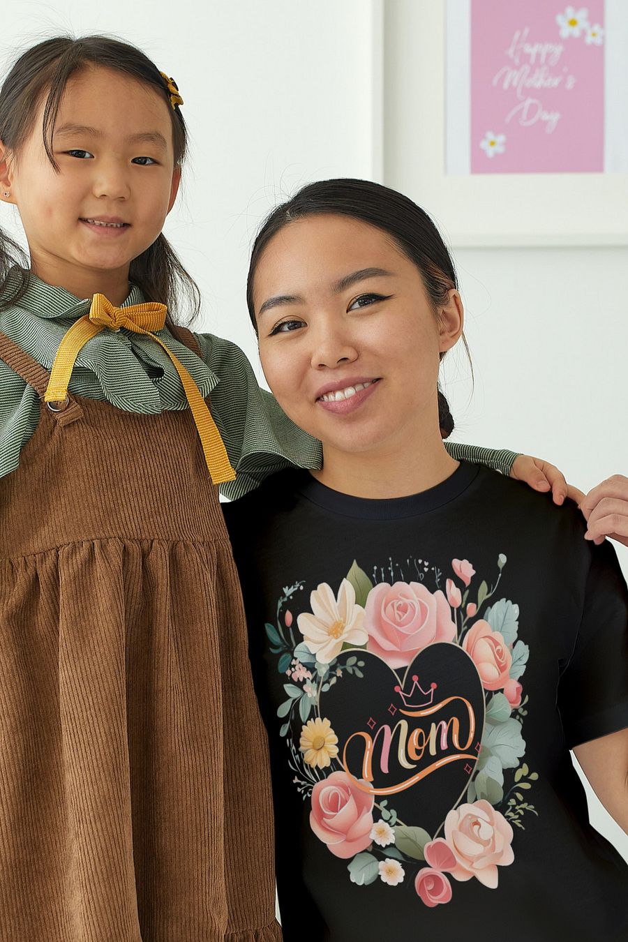 Mothers Day Floral Wreath Mom T-Shirt product image (1)