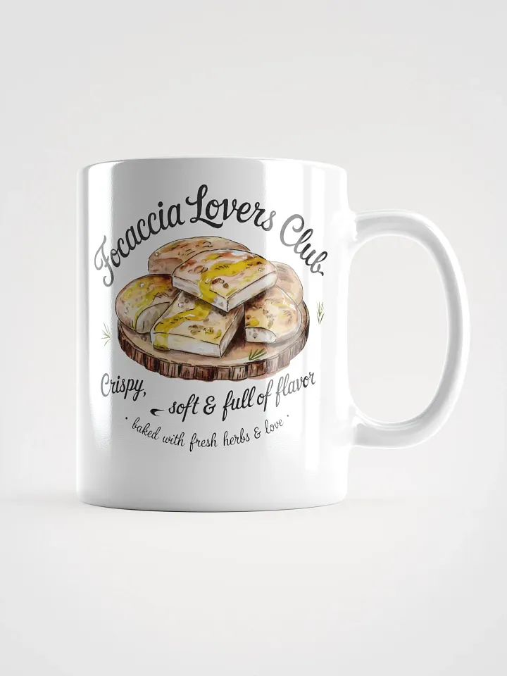 Focaccia Lovers Club White Glossy Mug product image (2)