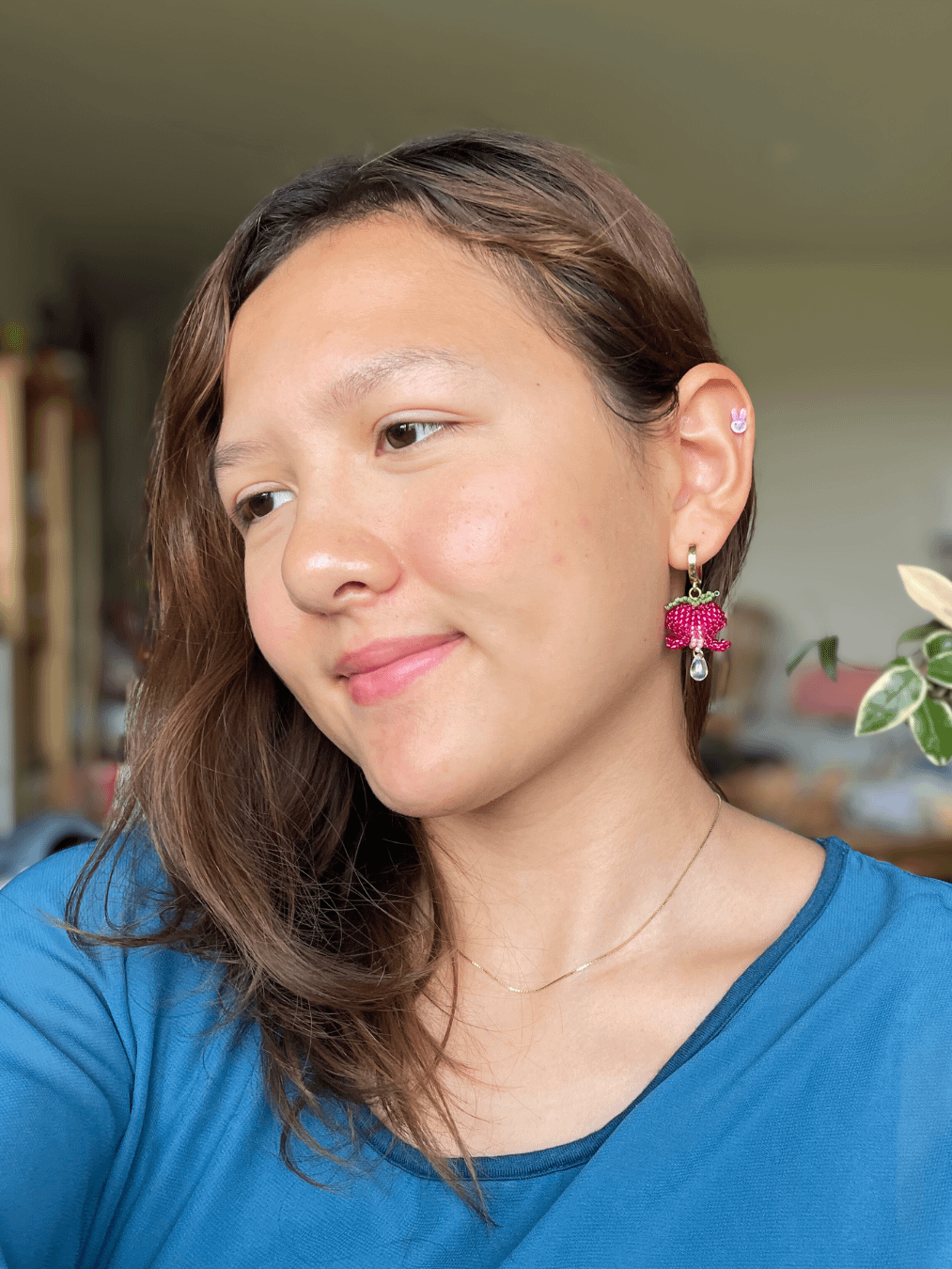 Bleeding Heart Flower Beaded Earrings - Love & Resiliency product image (6)