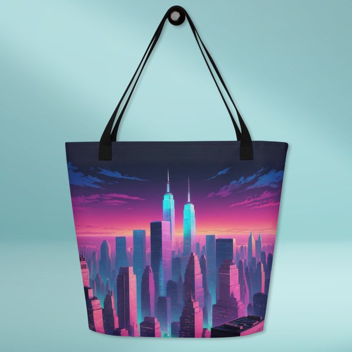 Vaporwave New York City All Over Print Tote Bag product image (2)