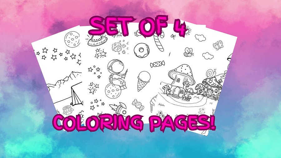Coloring Pages Set of 4 product image (1)