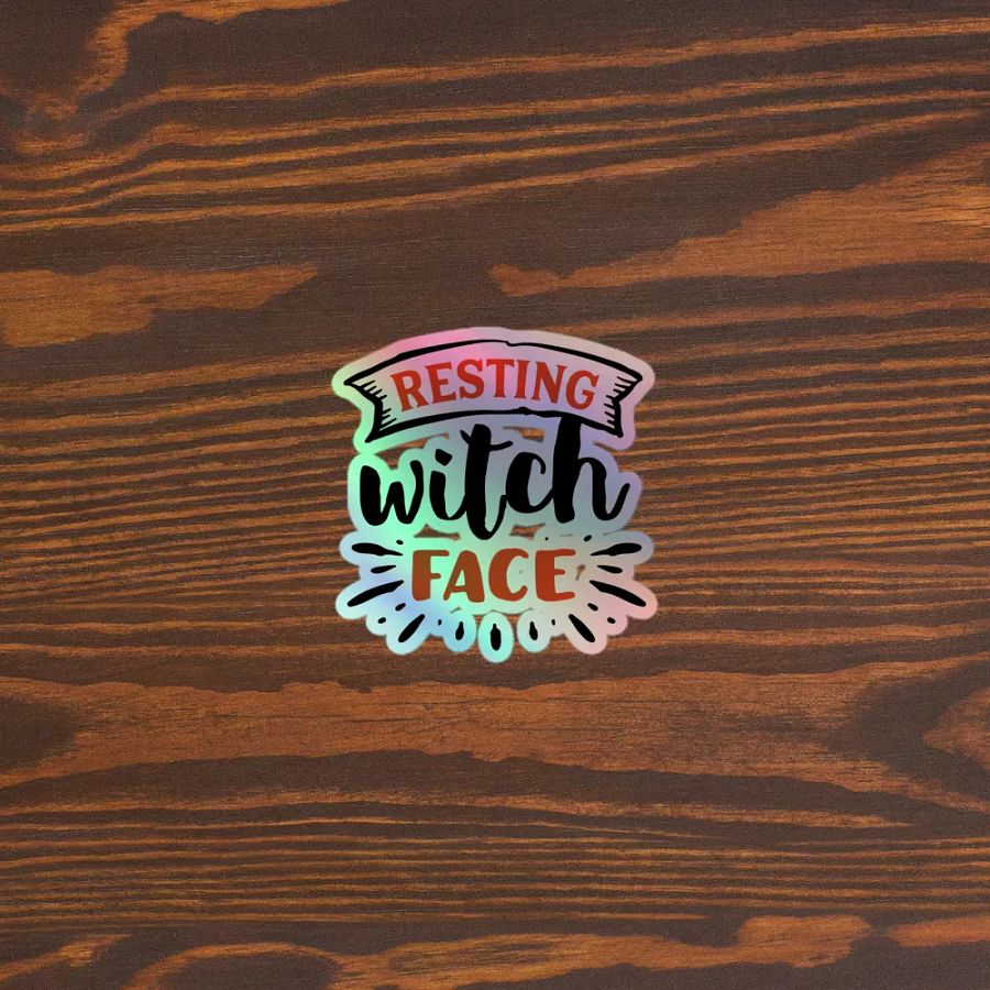 Resting Witch Face: Cut Holographic Sticker product image (5)