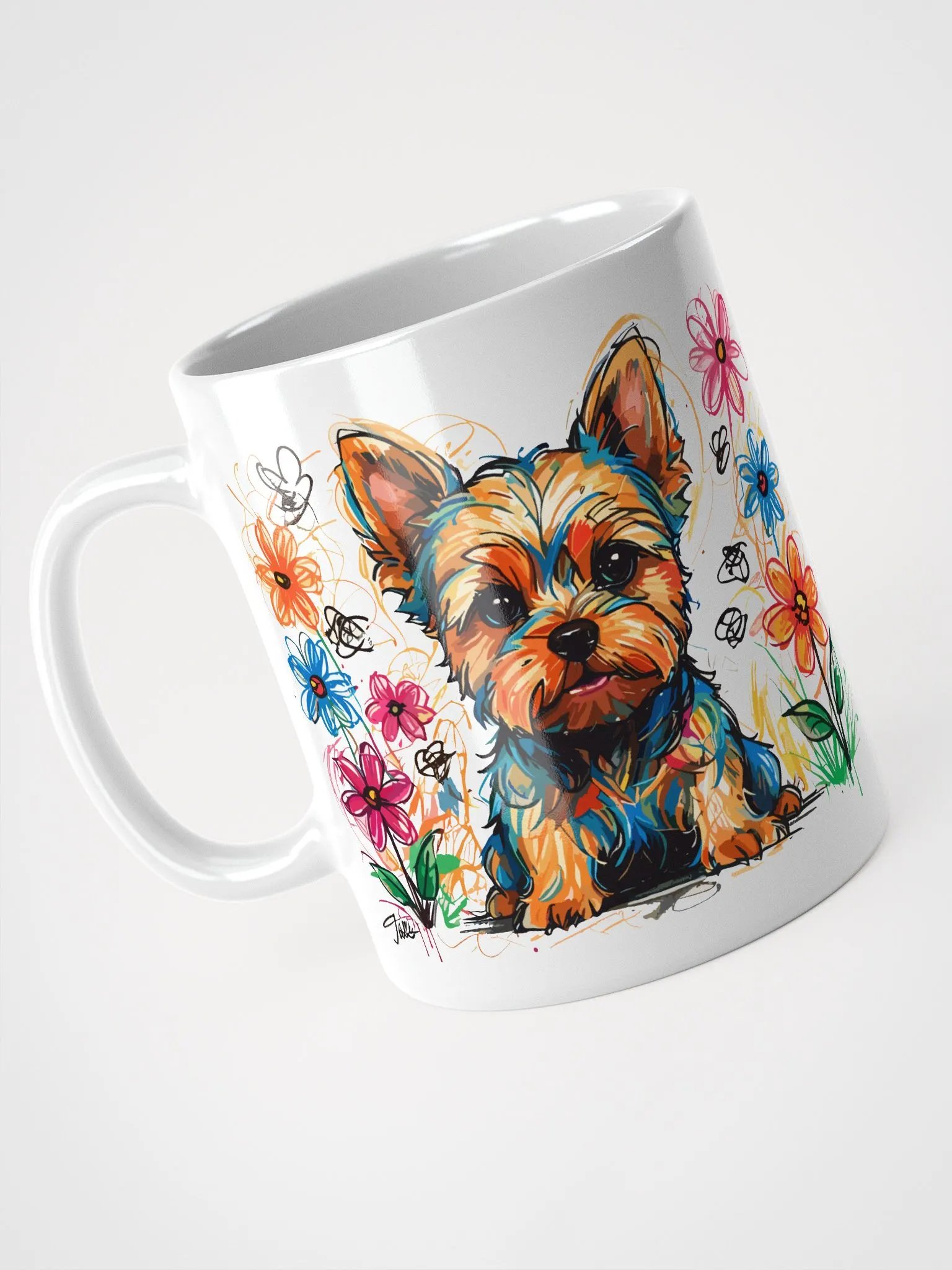 Scribbles Yorkshire Terrier 4 , Mug product image (6)