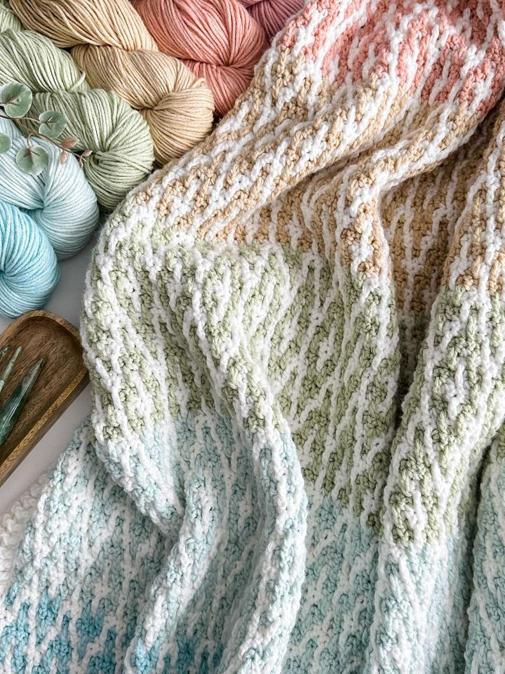Rainbow Hugs Mosaic Blanket Crochet Pattern product image (2)