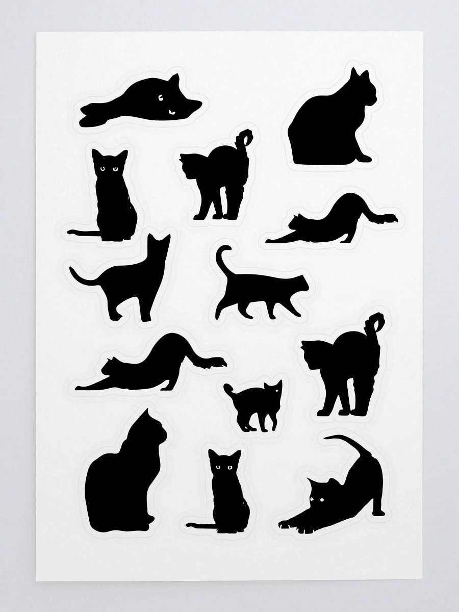 Black Cat Silhouettes Sticker Sheet product image (1)