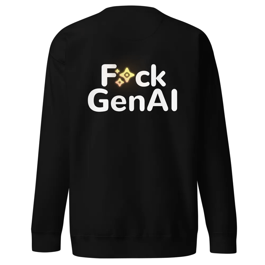 Absolut Idiocy Cotton Heritage Premium Sweatshirt - F✨ck Generative AI (Logo) product image (2)