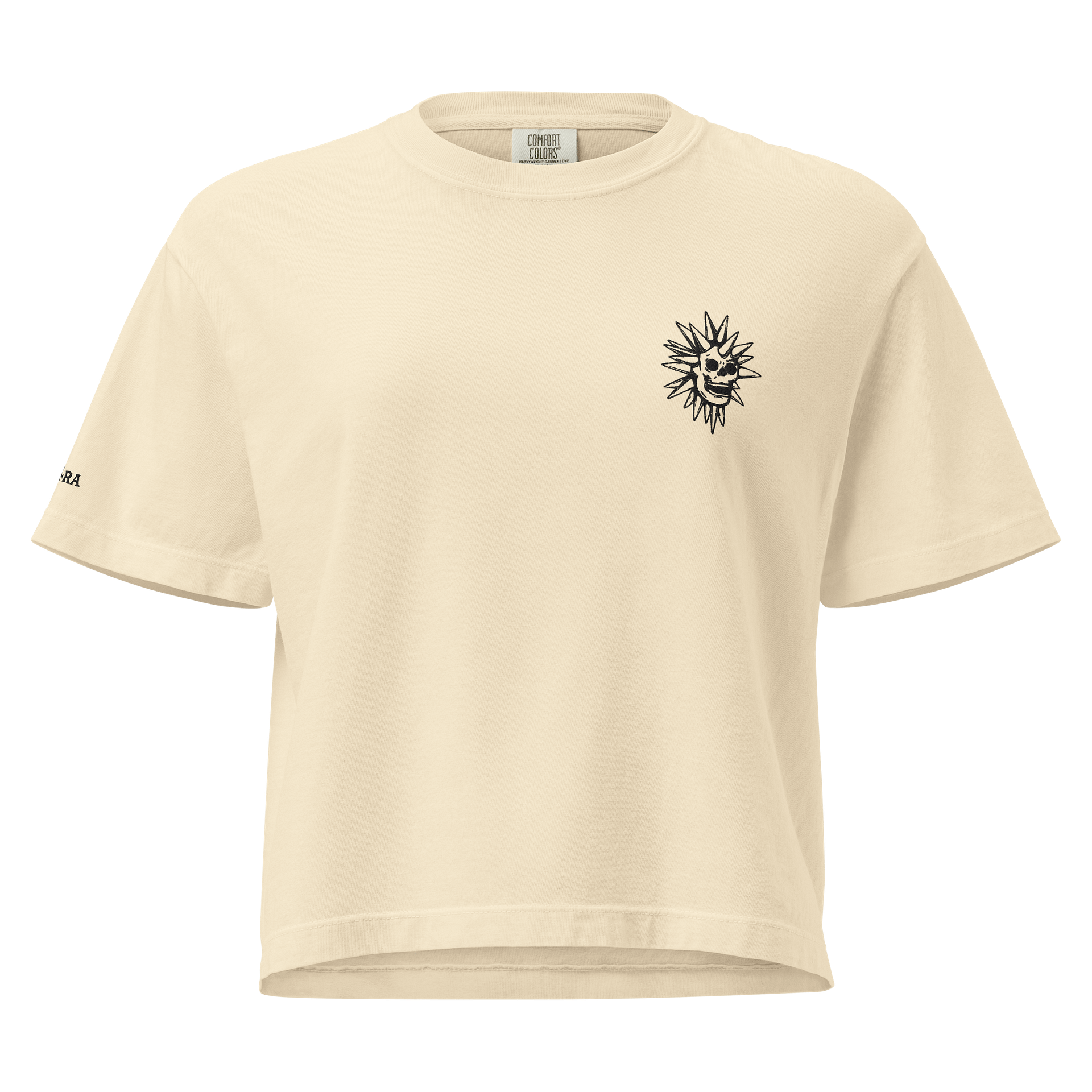Embroidered Disco Skull Boxy Tee - Light product image (2)