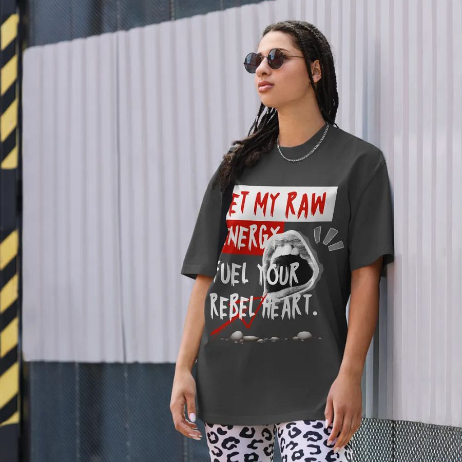 Let my raw energy oversized faded T-shirt product image (3)