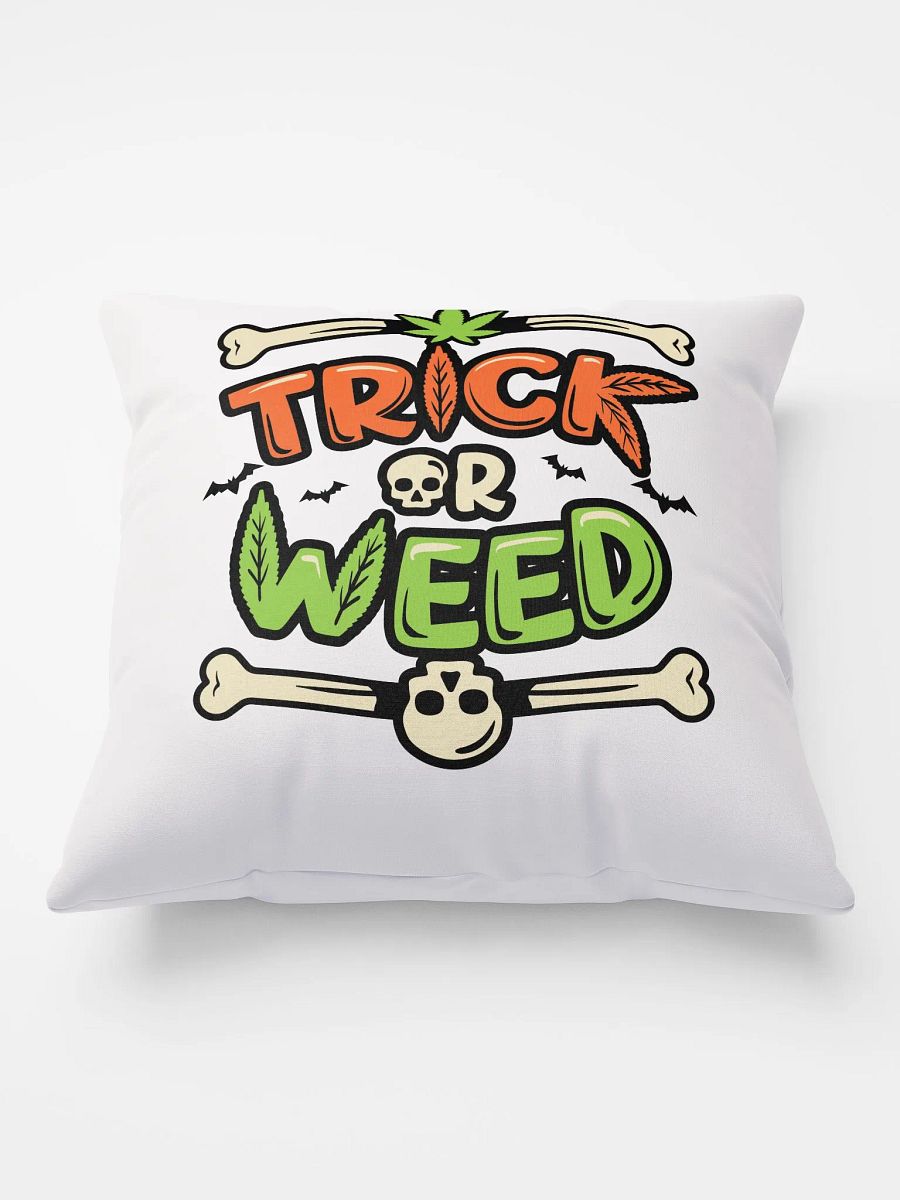 Marijuana Sugar Skull |Trick or Weed Pillow product image (1)