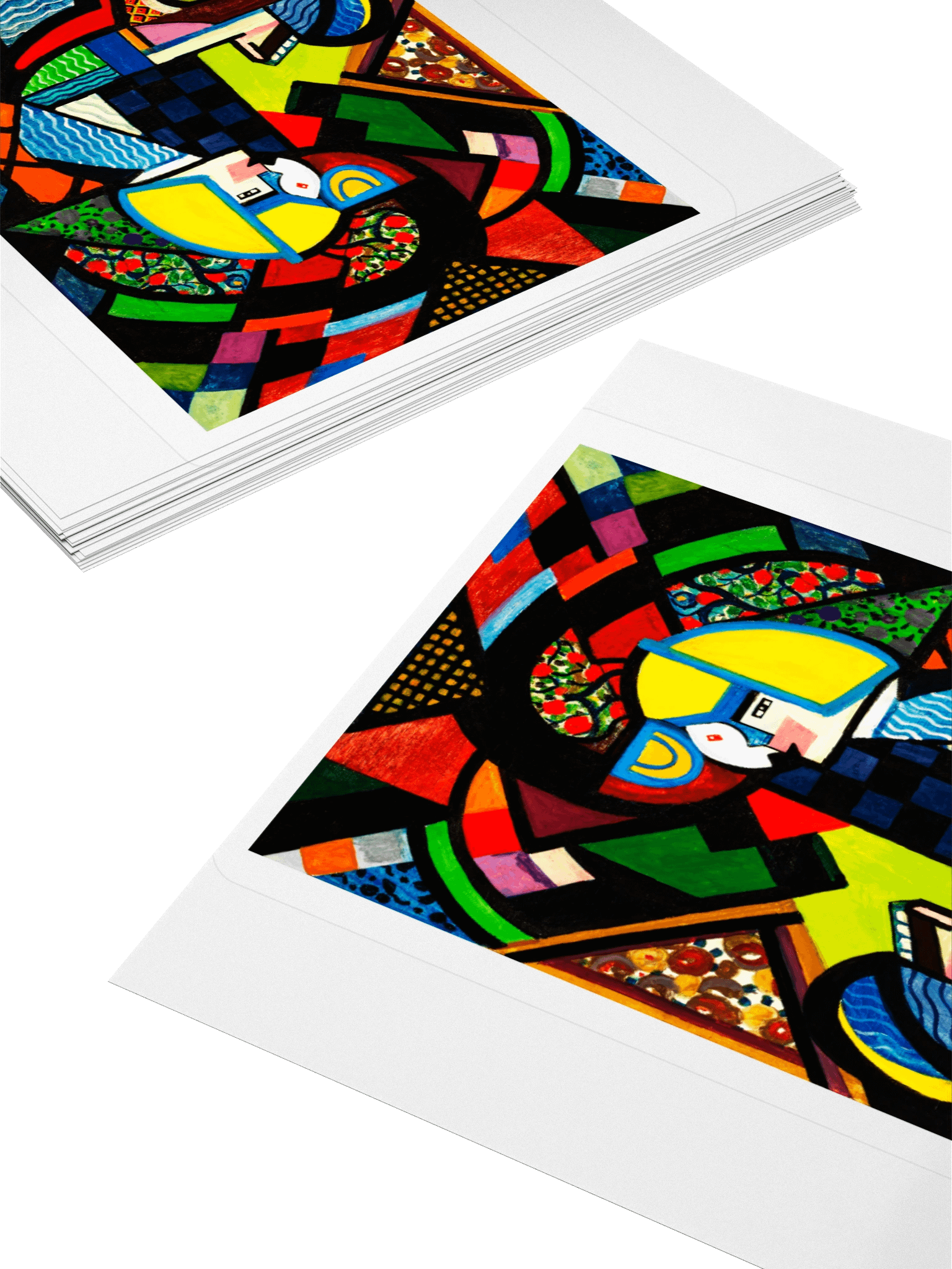 Cubist Abstract Sticker Vibrant Geometric Modern Art Design product image (4)