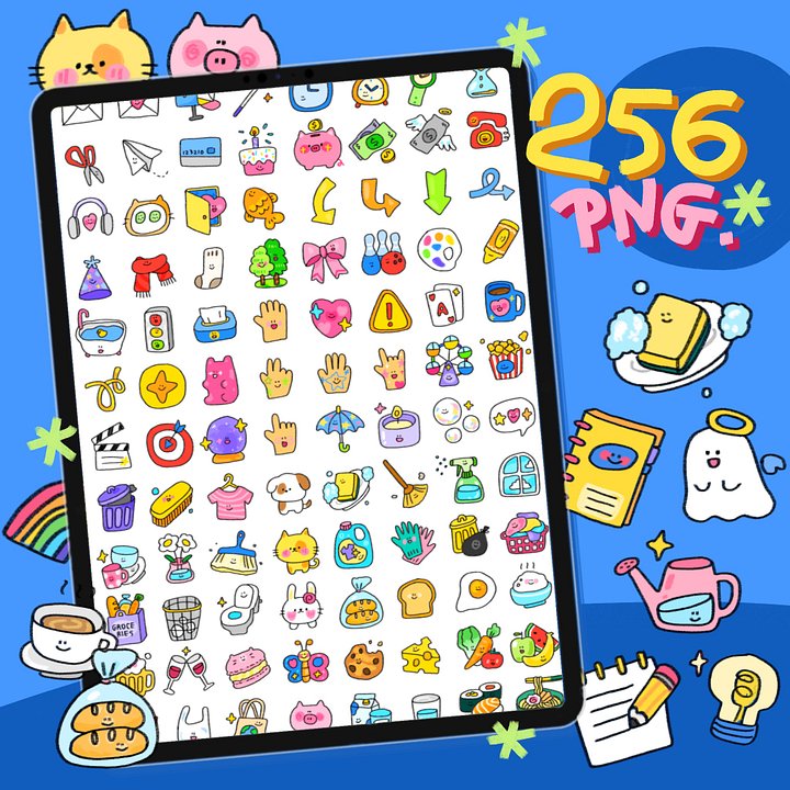 IXLOGO | 256 pcs digital everyday stickers for planner and journals product image (1)