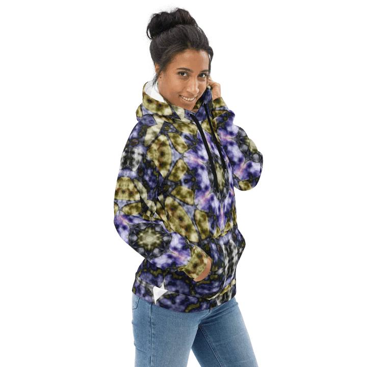 Bohemian 6 Pointed Madala Yellow and Purple/ All-Over Print Recycled Unisex Hoodie by Sublicolor product image (1)